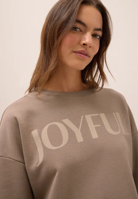 Sweatshirt mit Tunnelzug natural taupe