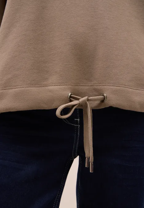 Sweatshirt mit Tunnelzug natural taupe