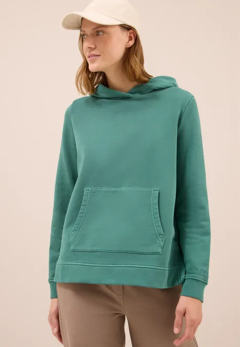 Garment dyed Hoodie jewel green