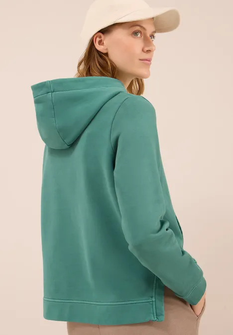 Garment dyed Hoodie jewel green