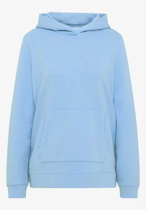 Sweat à capuche à teinture d'habillage light sky blue