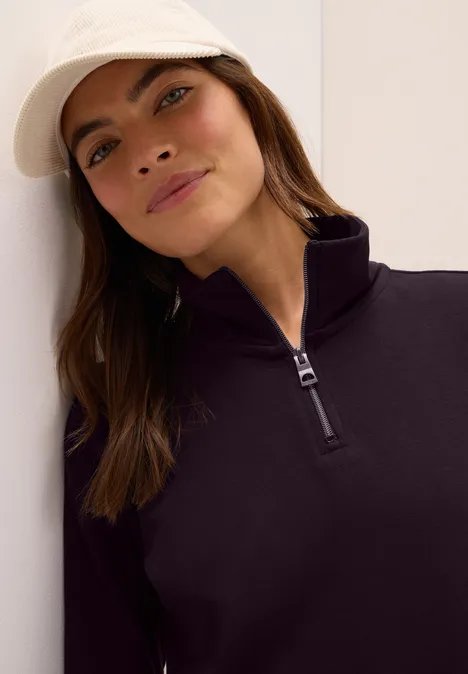 Sweatshirt mit Zipper eggplant red