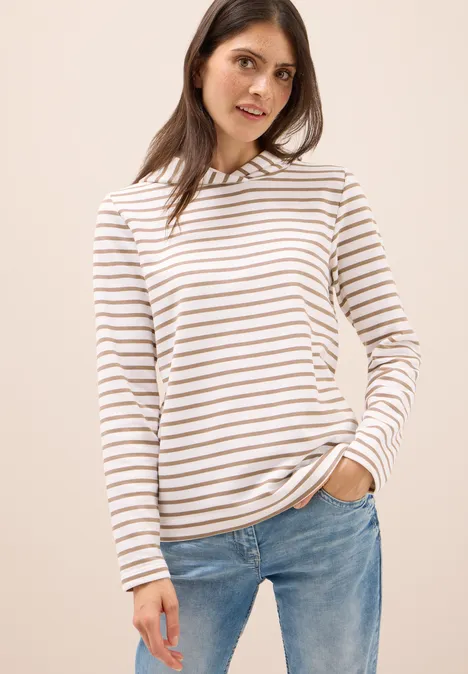 Gestreiftes Sweatshirt natural taupe