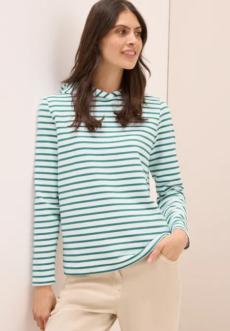 Gestreiftes Sweatshirt jewel green