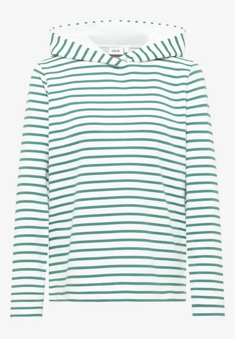Gestreiftes Sweatshirt jewel green