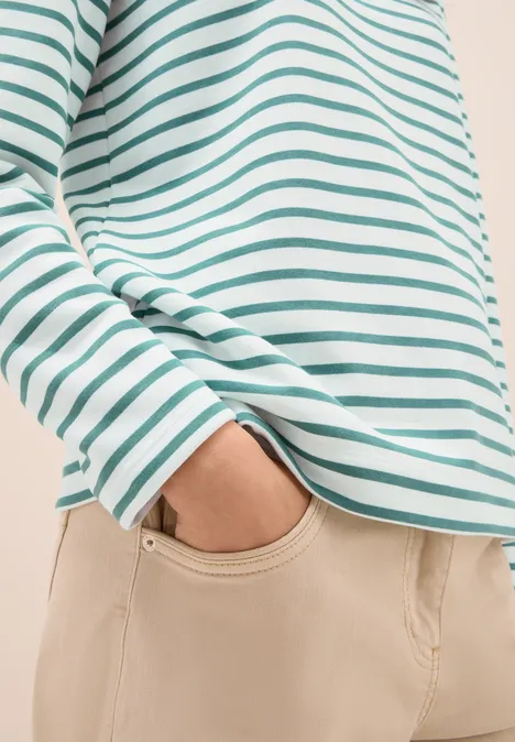 Gestreiftes Sweatshirt jewel green