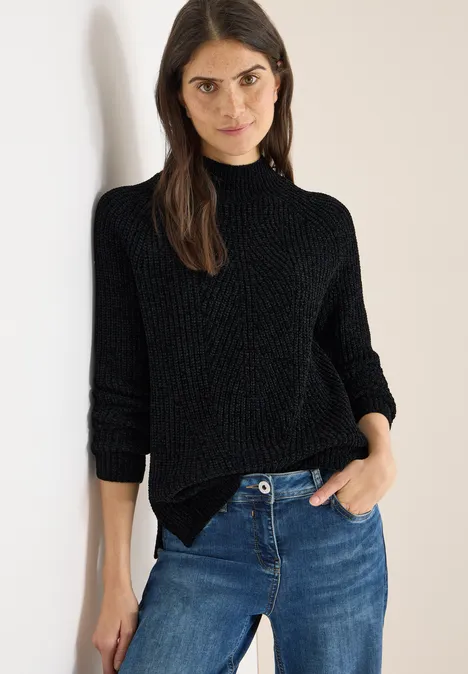 Turtleneck Chenille Pullover Black Turtleneck Chenille Pullover Black