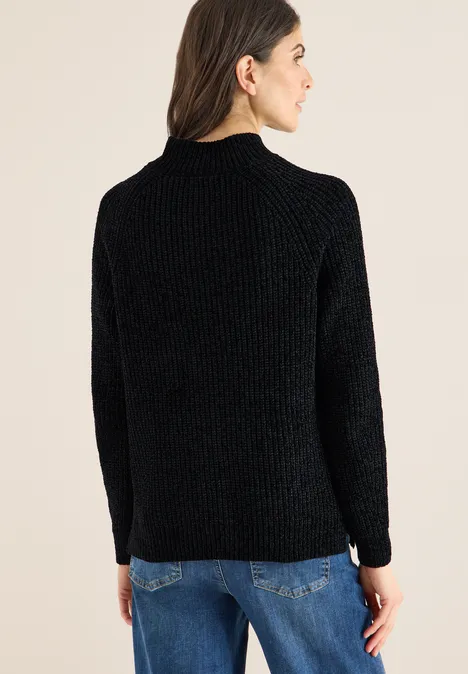 Turtleneck Chenille Pullover Black Turtleneck Chenille Pullover Black