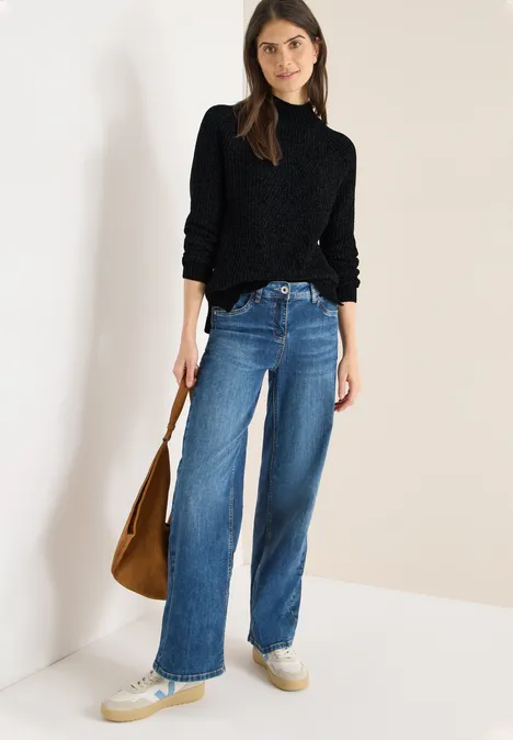 Turtleneck Chenille Pullover Black Turtleneck Chenille Pullover Black