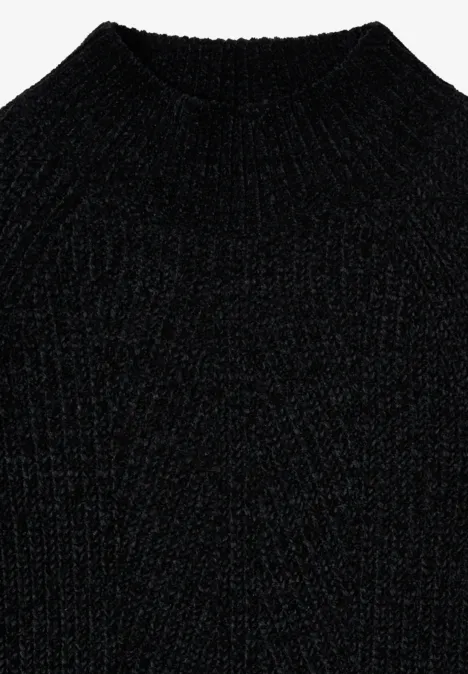 Turtleneck Chenille Pullover Black Turtleneck Chenille Pullover Black