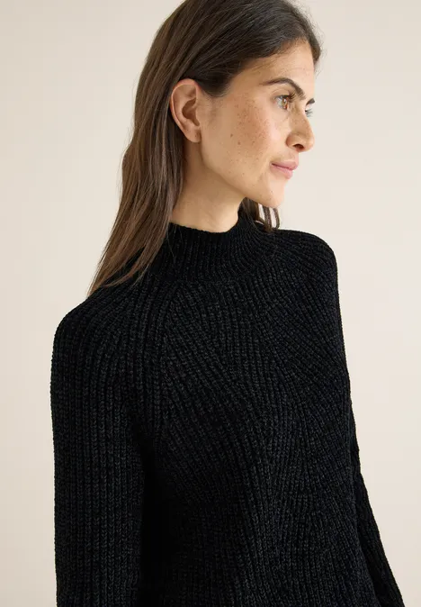 Turtleneck Chenille Pullover Black Turtleneck Chenille Pullover Black