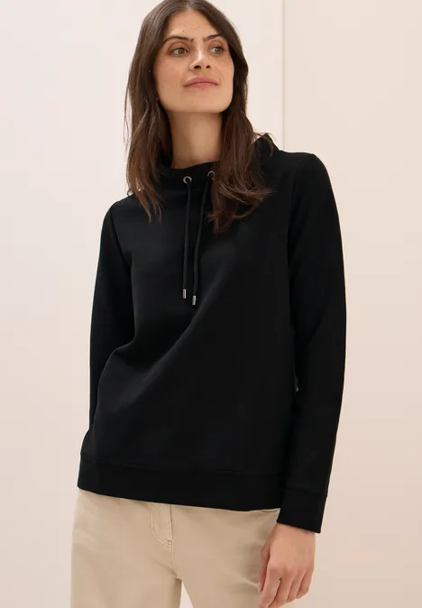 T-shirt structuré Funnel Neck Black