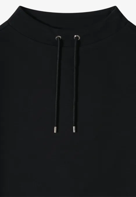 Funnel Neck Strukturshirt Black