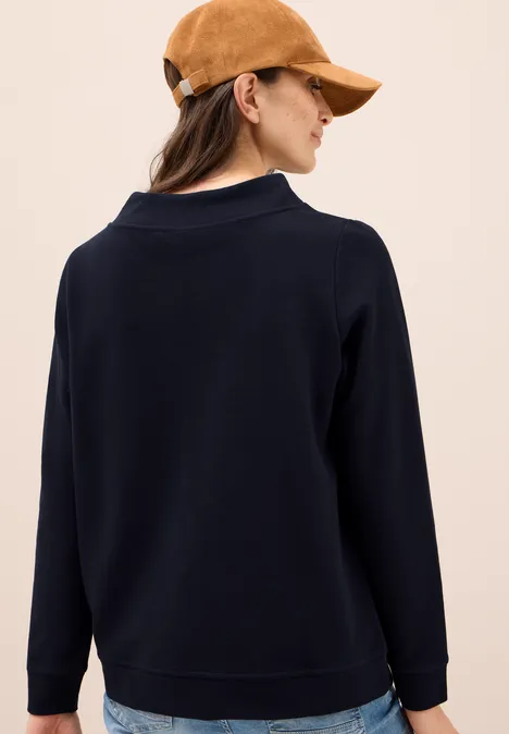 Funnel Neck Strukturshirt urban dark blue