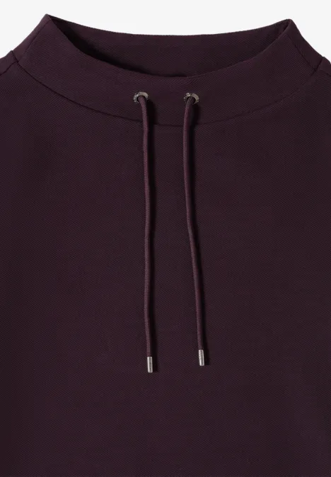 T-shirt structuré Funnel Neck eggplant red