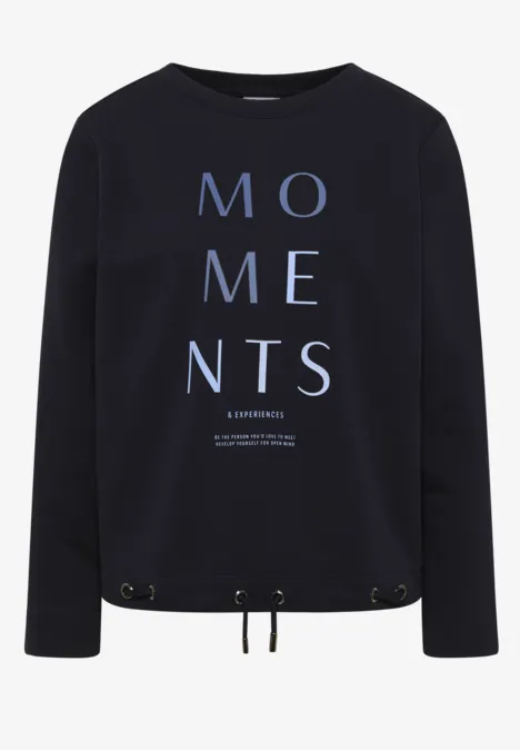 Sweater met borduursel urban dark blue