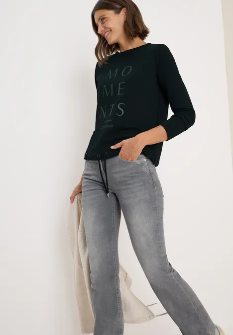 Sweatshirt mit Stickerei ink green