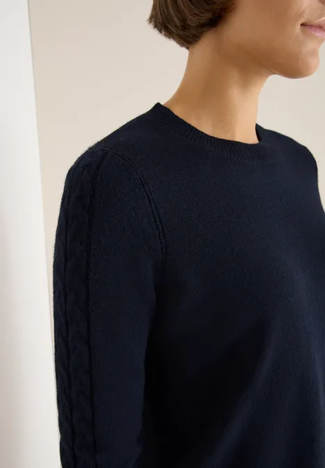 Pullover mit Strickdetail urban dark blue