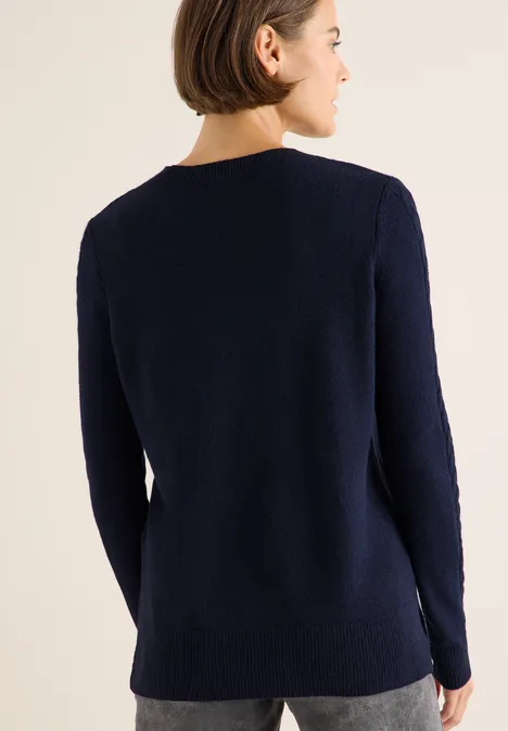 Pullover mit Strickdetail urban dark blue