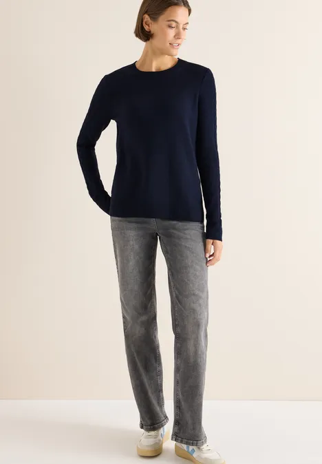 Pullover mit Strickdetail urban dark blue