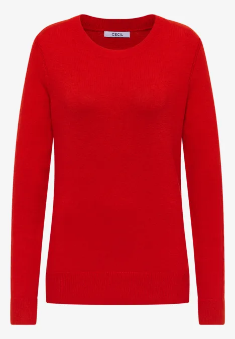 Pullover mit Strickdetail fiery red