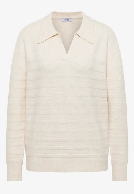 Softer Strukturpullover oat milk beige melange