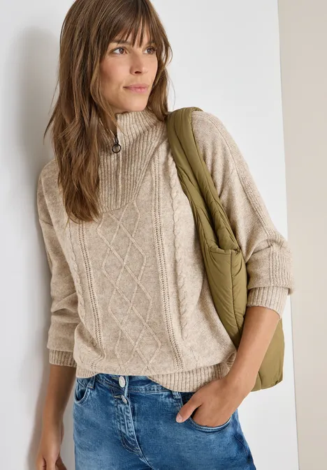 Pull à col troyer toffee cream melange