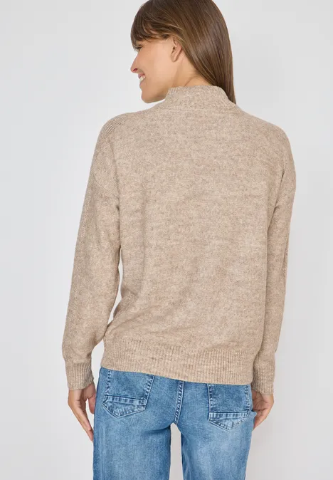 Pull à col troyer toffee cream melange