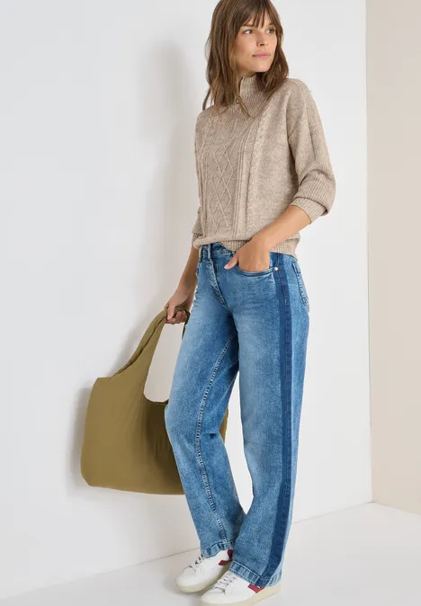 Pull à col troyer toffee cream melange