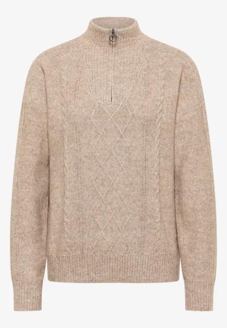 Pull à col troyer toffee cream melange