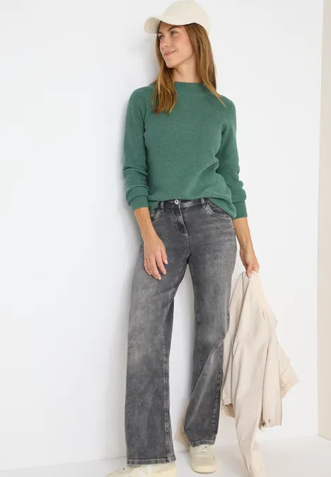 Strukturmix Pullover jewel green melange