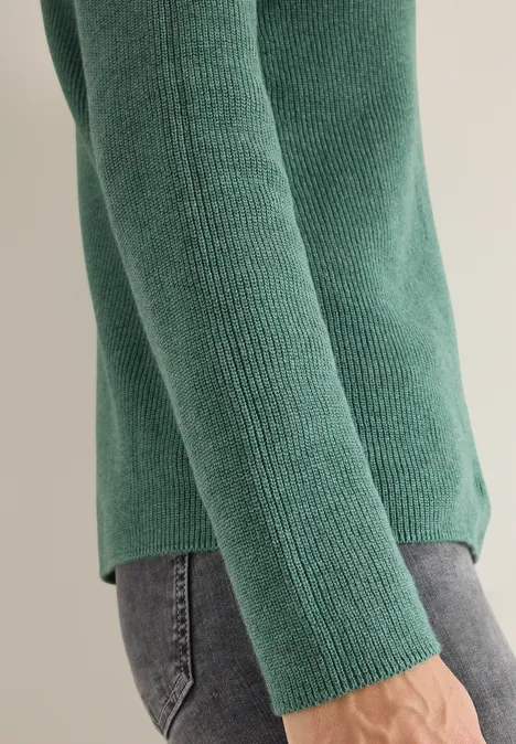 Strukturmix Pullover jewel green melange