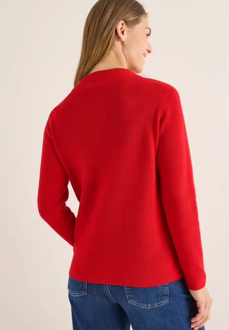 Strukturmix Pullover fiery red