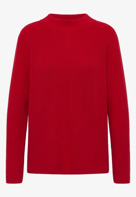 Trui met structuurmix fiery red