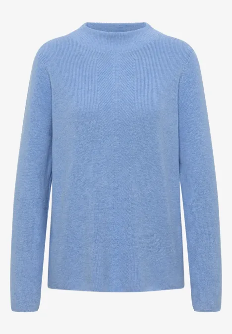 Strukturmix Pullover sporty light blue melange