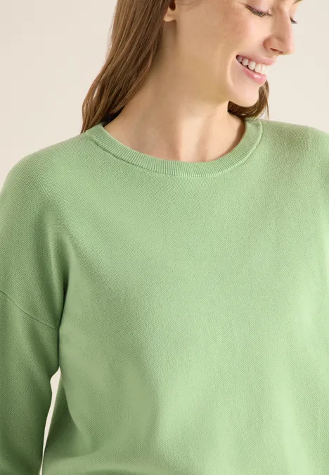 Strick Sweatshirt bamboo green