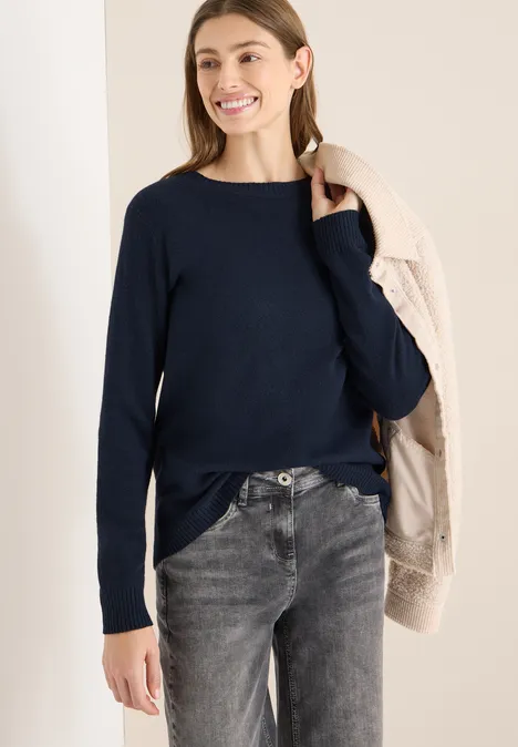 Doux pull-over en couleur unie universal blue
