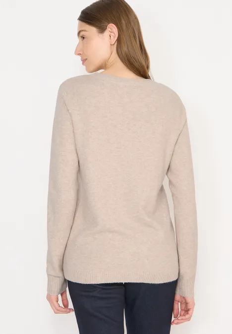 Doux pull-over en couleur unie desert beige melange
