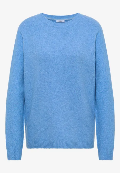 Softer Pullover in Unifarbe fountain blue melange