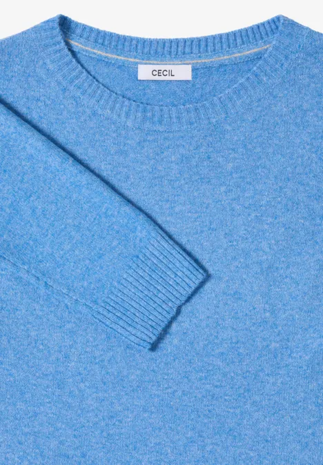 Softer Pullover in Unifarbe fountain blue melange