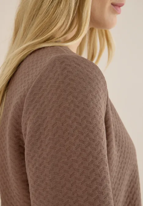 Sweatshirt mit Struktur cocoa taupe