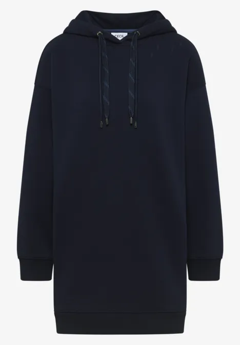 Langer Kapuzenpullover urban dark blue