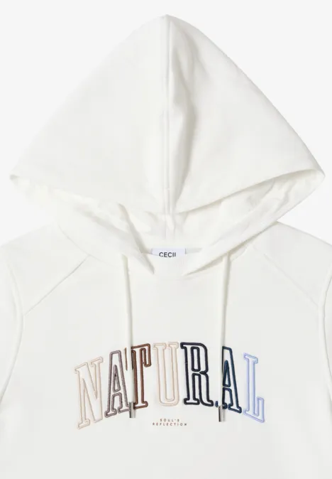 Hoodie mit Wording vanilla white