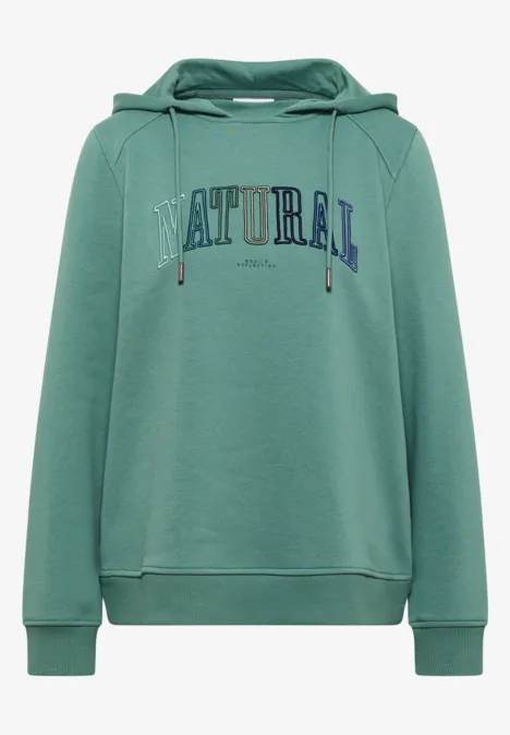Hoodie mit Wording jewel green