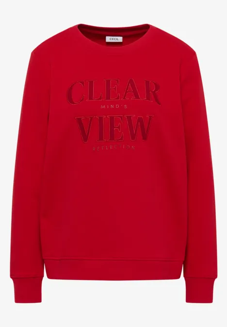 Sweatshirt mit Wording fiery red
