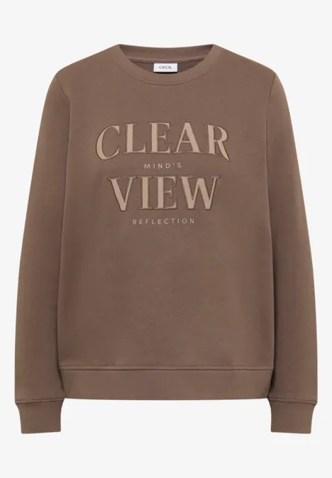 Sweatshirt mit Wording cocoa taupe