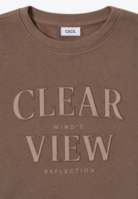 Sweatshirt mit Wording cocoa taupe