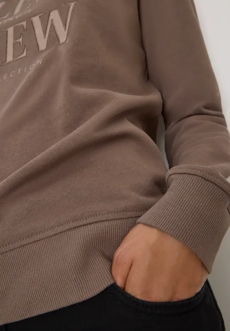 Sweatshirt mit Wording cocoa taupe