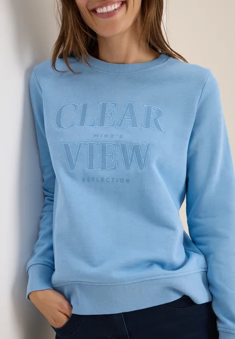 Sweatshirt mit Wording sporty light blue