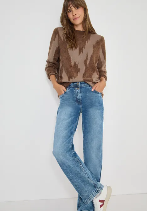 Gemusterter Pullover mocha caramel